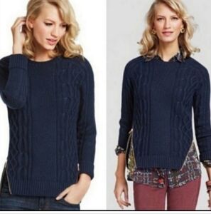 Cabi Navy Cable Knit Sweater
